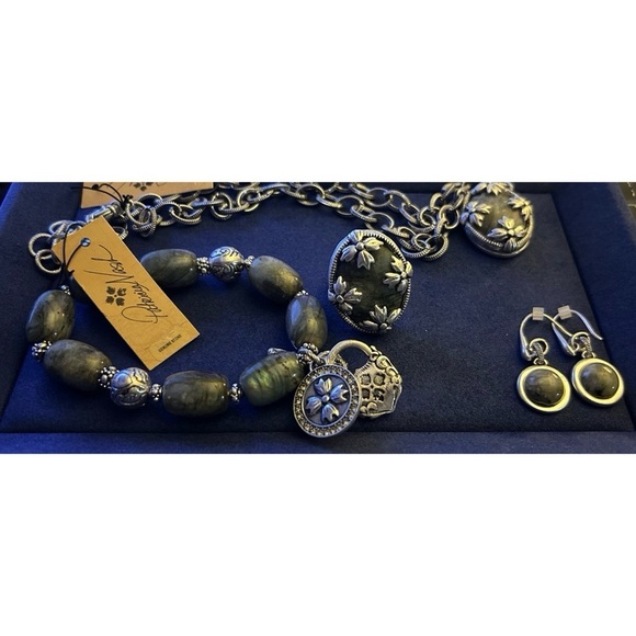 Patricia Nash Chunky Gray Labradorite Jewelry--Full Set, NWT & NWOT - Picture 2 of 4